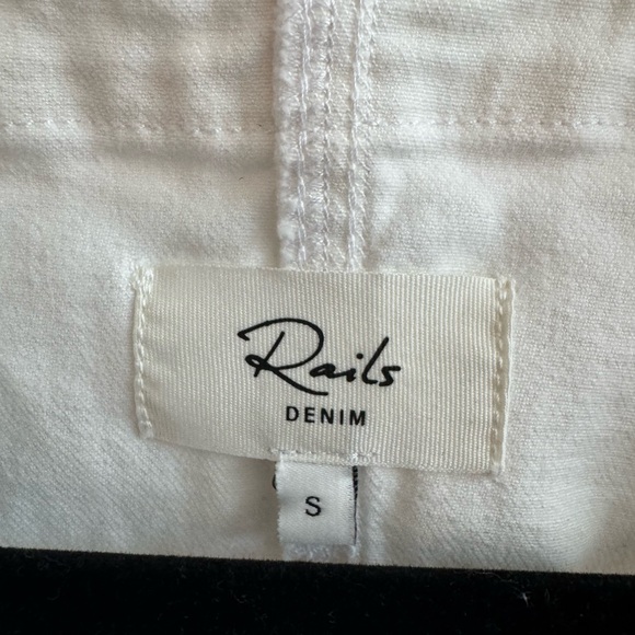 RAILS Strand Sal White Denim Asymmetrical Button Up Sleeveless Dress Size Small - Picture 3 of 6